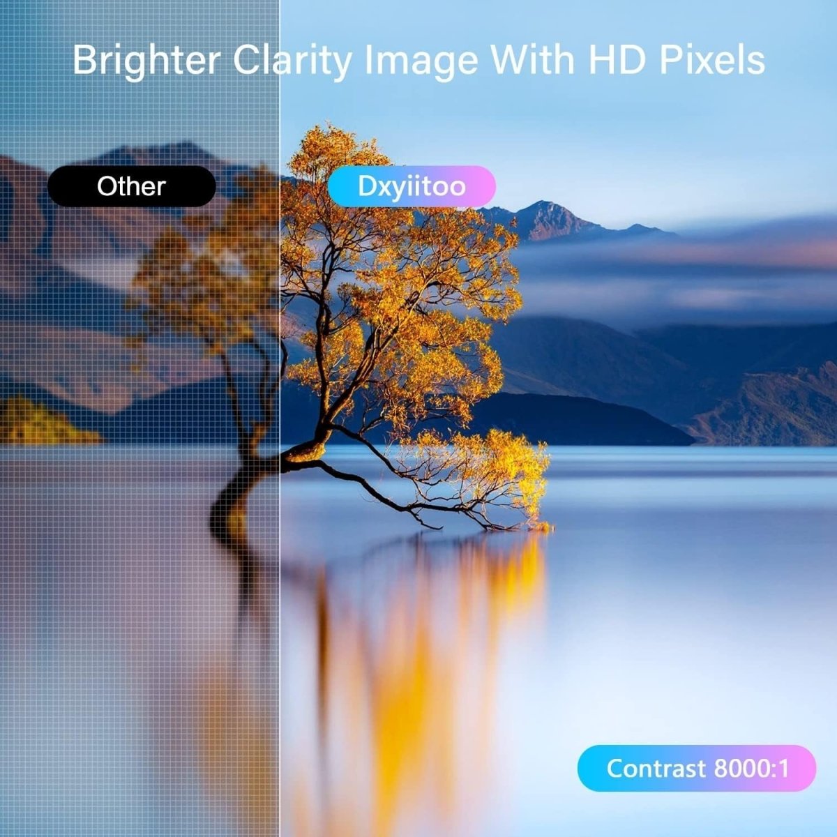 Mini DVD Projector 1080P 8000LM WiFi Bluetooth 250” HDMI USB - Kwikley
