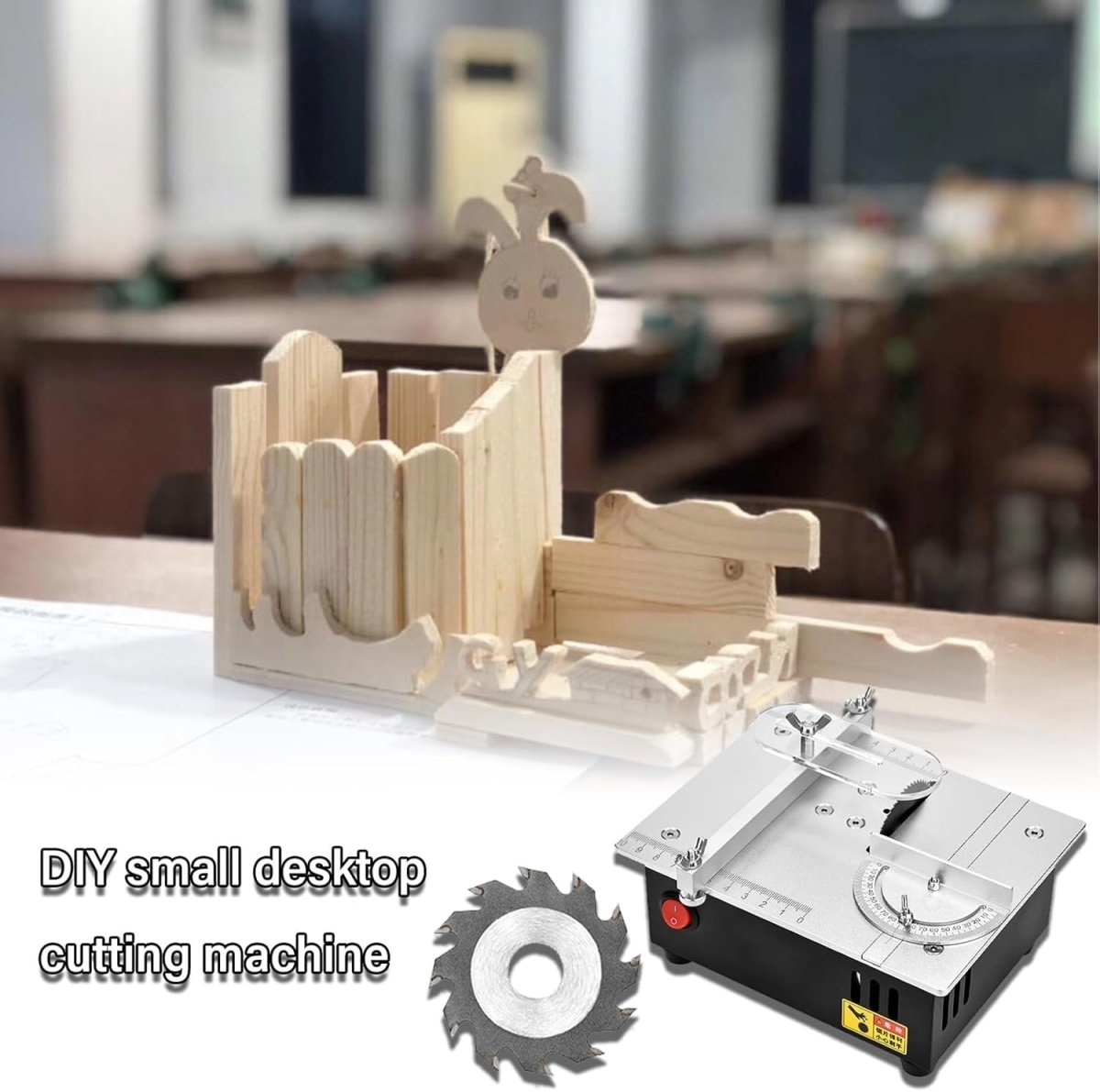 Mini Electric Table Saw Desktop Wood Cutting Machine DIY Craft Tool - Kwikley