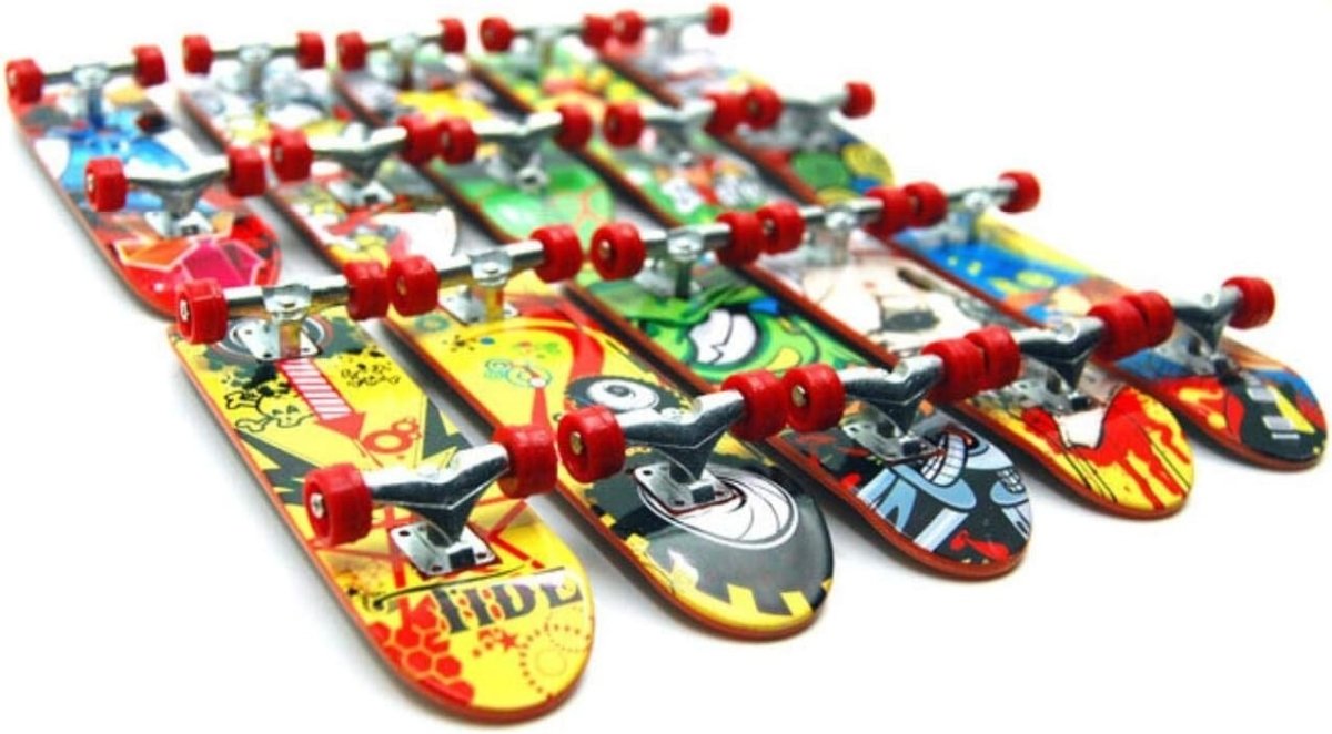 Mini Finger Skateboards Set 6pcs Kids Party Bag Fillers Trick Toy - Kwikley