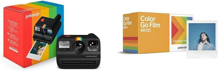 Mini Instant Camera Bundle Black USB-C Camera + 48 Instant Photos - Kwikley