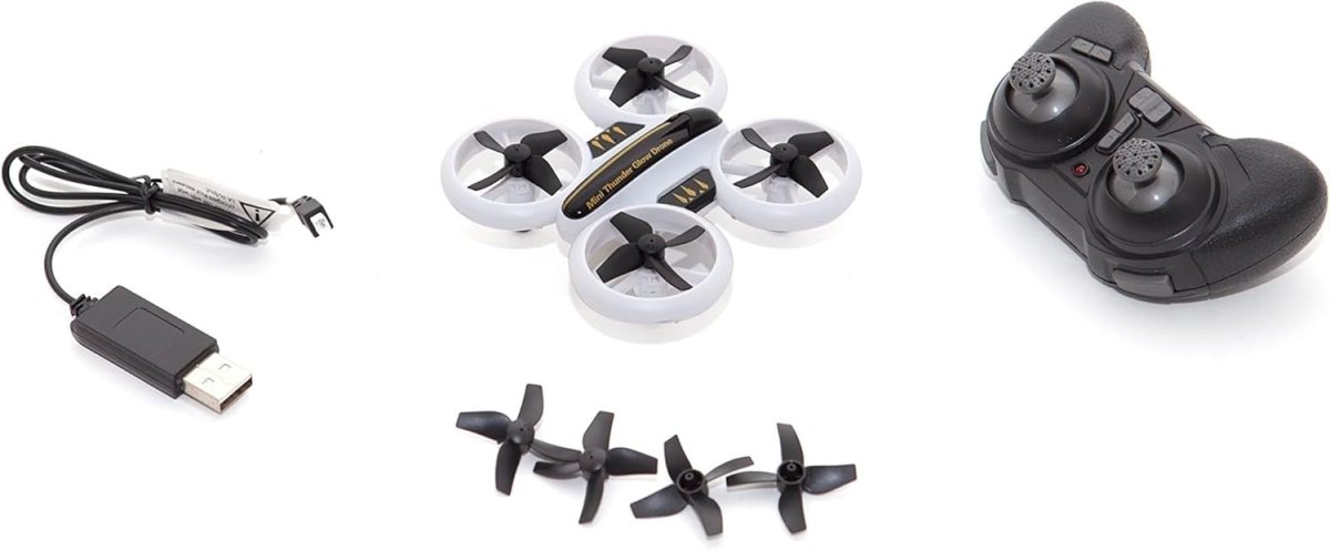 Mini LED Glow Drone 2.4GHz Remote Control RC Quad – Long Flight Time, 3 Speed - Kwikley
