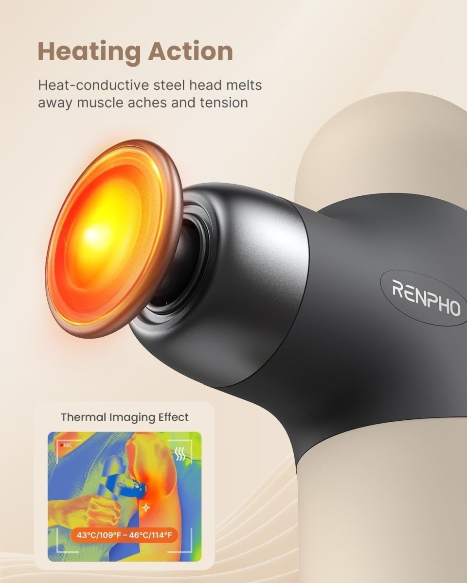 Mini Massage Gun with Heat Deep Tissue Quiet Portable Muscle Recovery - Kwikley