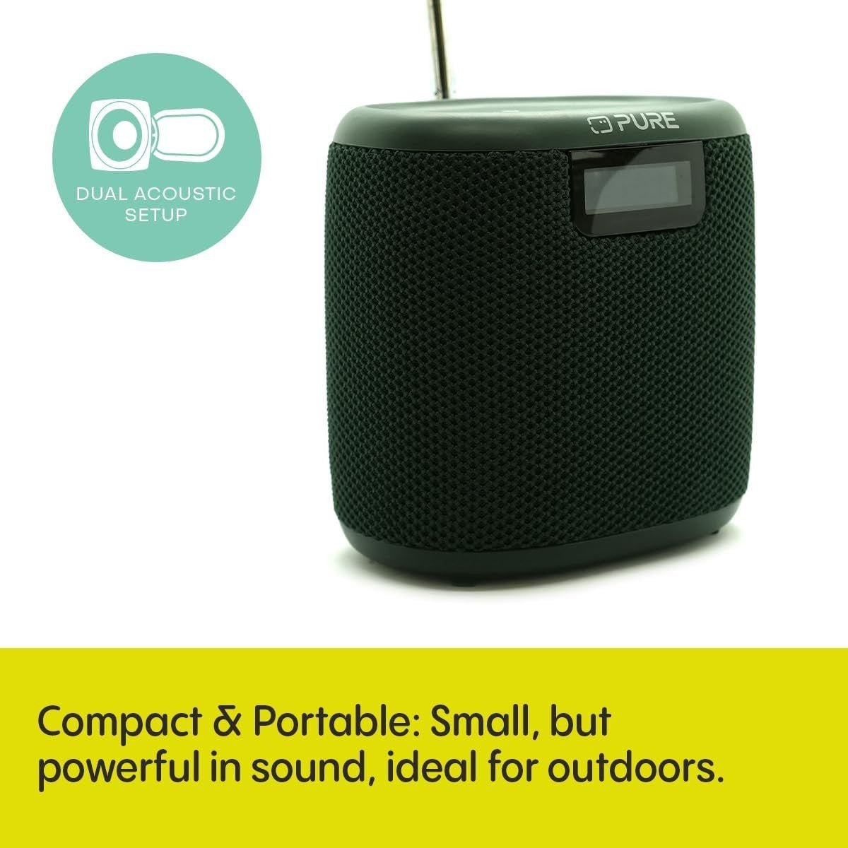 Mini Outdoor Bluetooth Speaker DAB+/FM Waterproof IP67 17h Battery - Kwikley