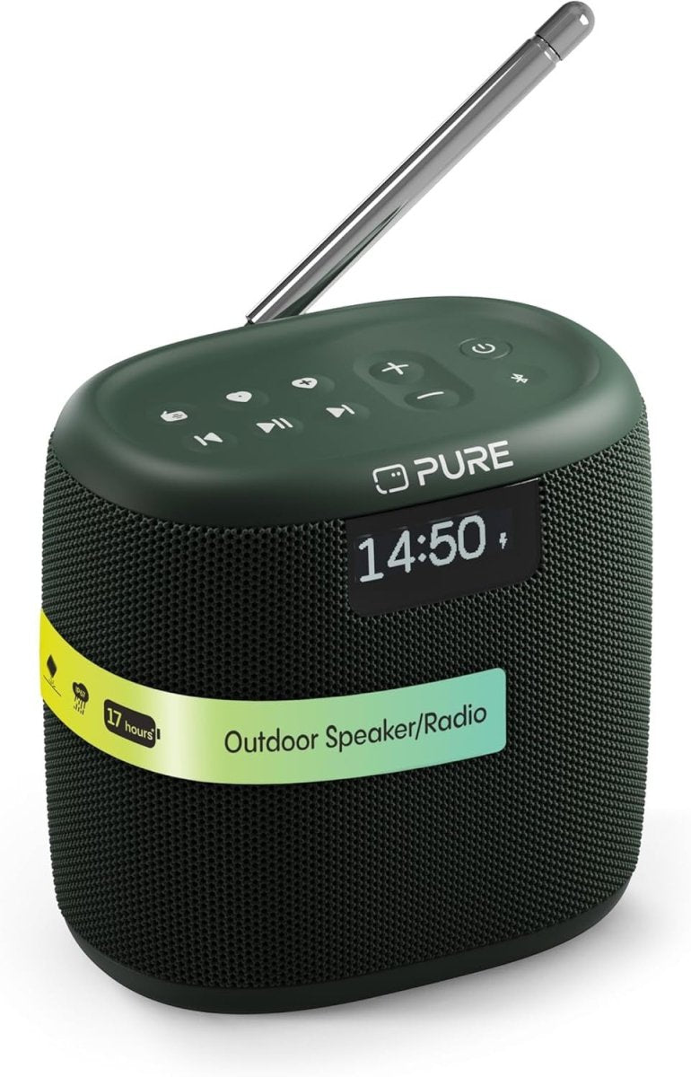 Mini Outdoor Bluetooth Speaker DAB+/FM Waterproof IP67 17h Battery - Kwikley