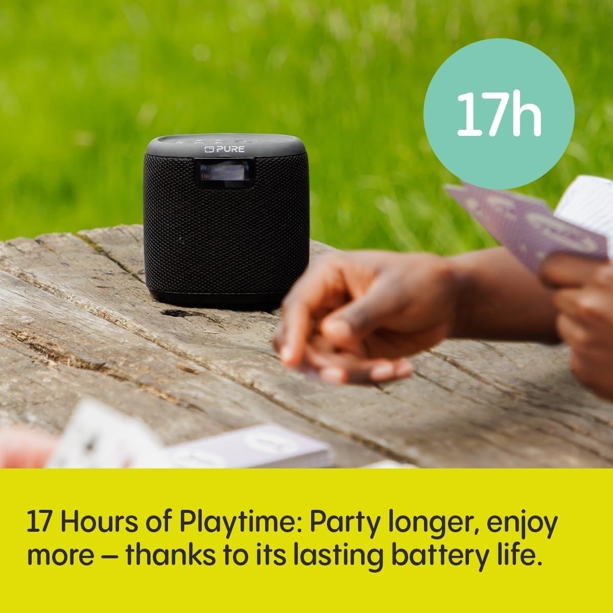 Mini Outdoor Bluetooth Speaker DAB+/FM Waterproof IP67 17h Battery Black - Kwikley