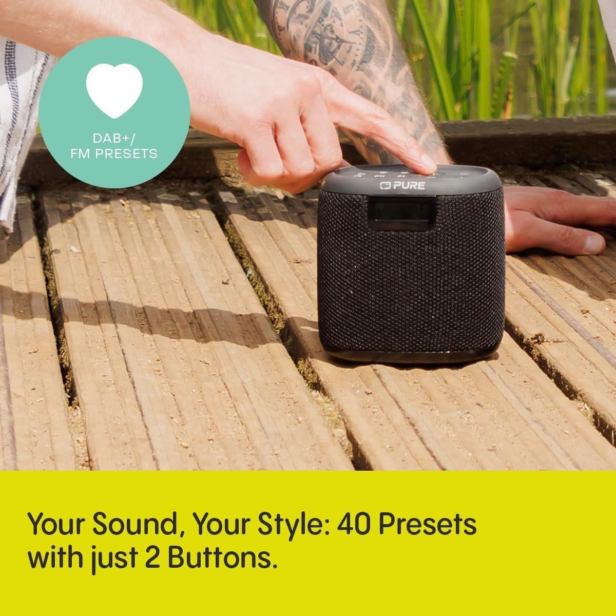 Mini Outdoor Bluetooth Speaker DAB+/FM Waterproof IP67 17h Battery Black - Kwikley