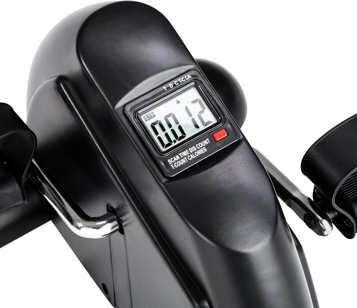 Mini Pedal Exerciser Under Desk Adjustable Resistance LCD Arm Leg - Kwikley