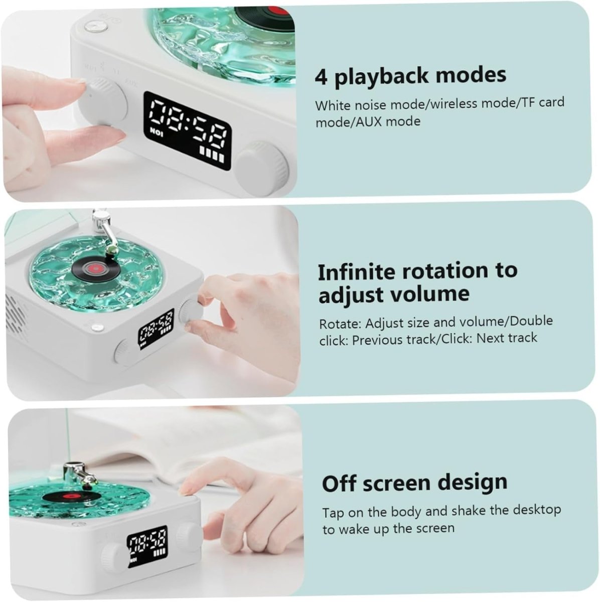 Mini Portable CD Player Record Player Style LED Display Rechargeable - Kwikley
