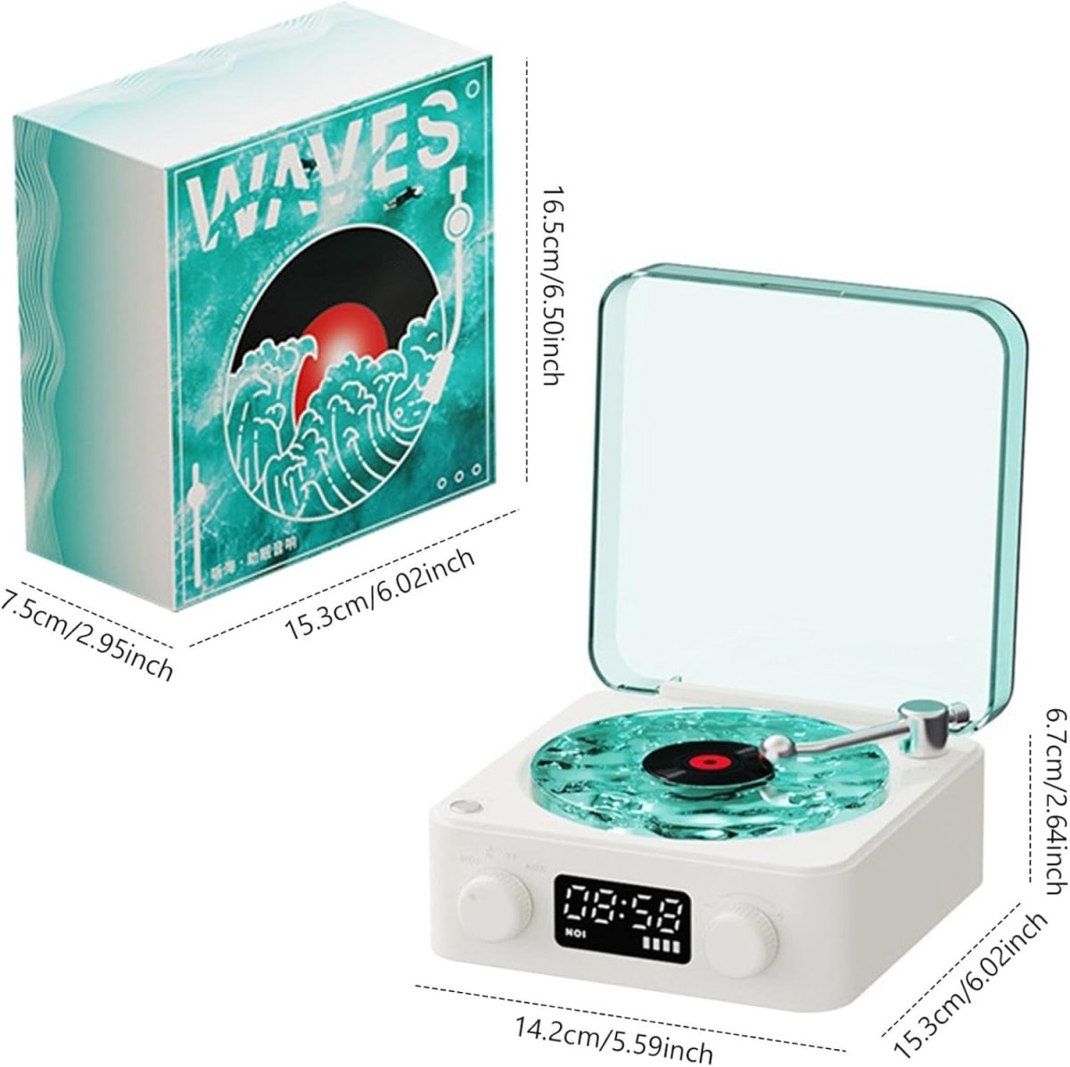 Mini Portable CD Player Record Player Style LED Display Rechargeable - Kwikley