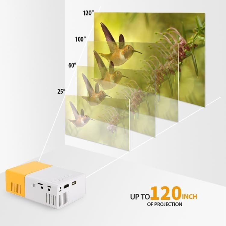 Mini Portable Projector WiFi 6 Bluetooth LED Home Cinema Phone Laptop - Kwikley