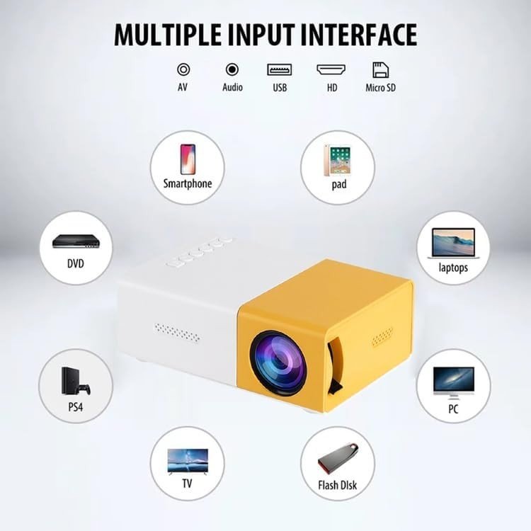 Mini Portable Projector WiFi 6 Bluetooth LED Home Cinema Phone Laptop - Kwikley
