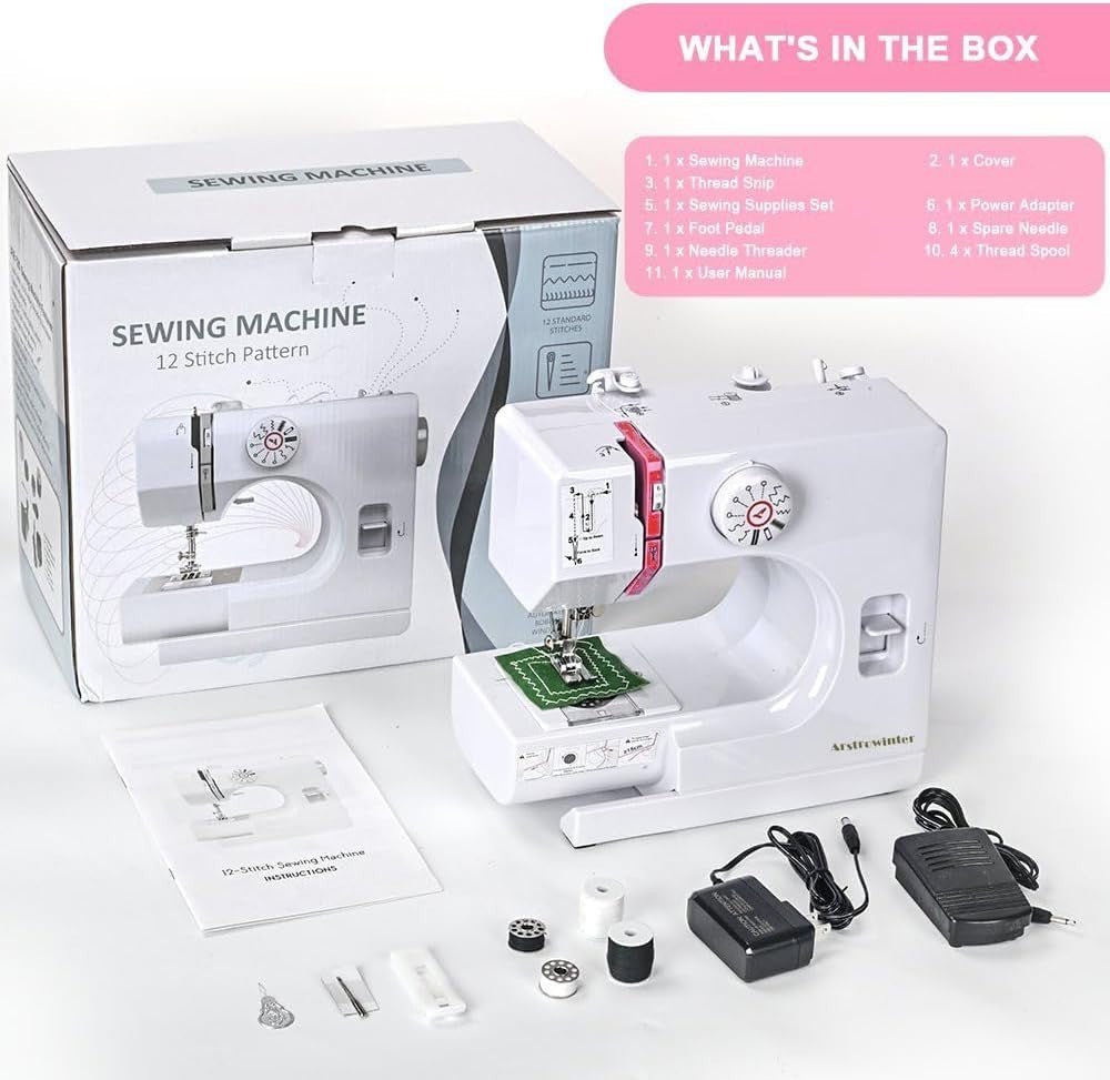 Mini Sewing Machine 12 Stitch Portable Electric Craft Repair Machine - Kwikley
