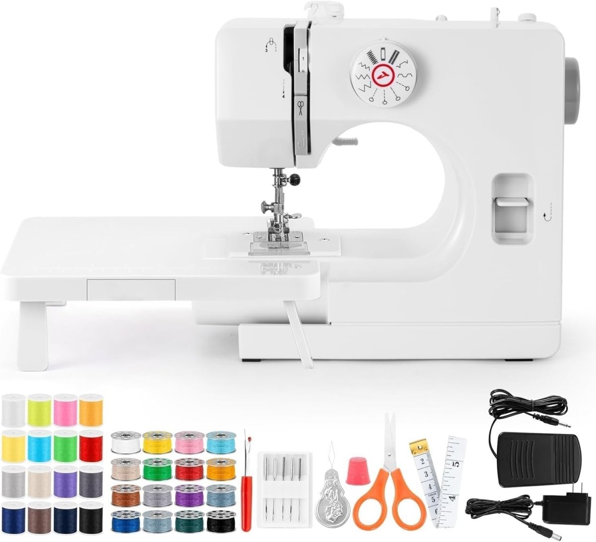 Mini Sewing Machine 12 Stitch Portable Electric Dual Speed Foot Pedal - Kwikley