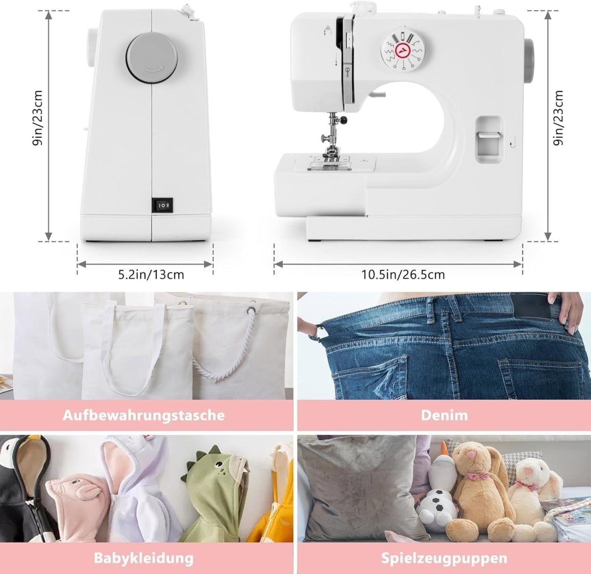 Mini Sewing Machine 12 Stitch Portable Electric Dual Speed Foot Pedal - Kwikley
