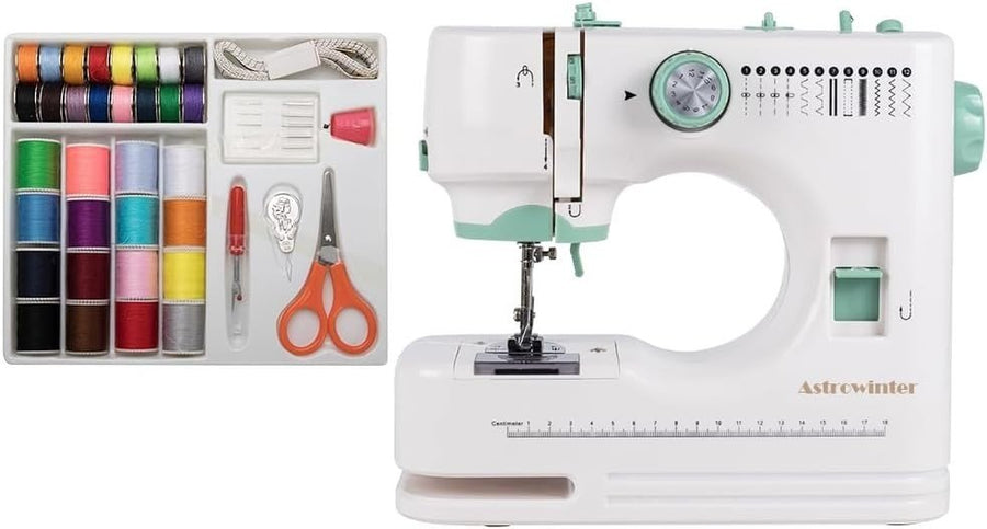 Mini Sewing Machine 12 Stitches Double Needle LED Foot Pedal Kit - Kwikley