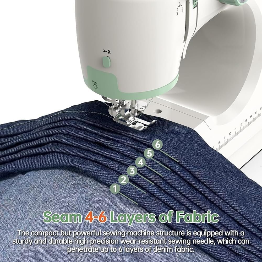Mini Sewing Machine 12 Stitches Double Needle LED Foot Pedal Kit - Kwikley