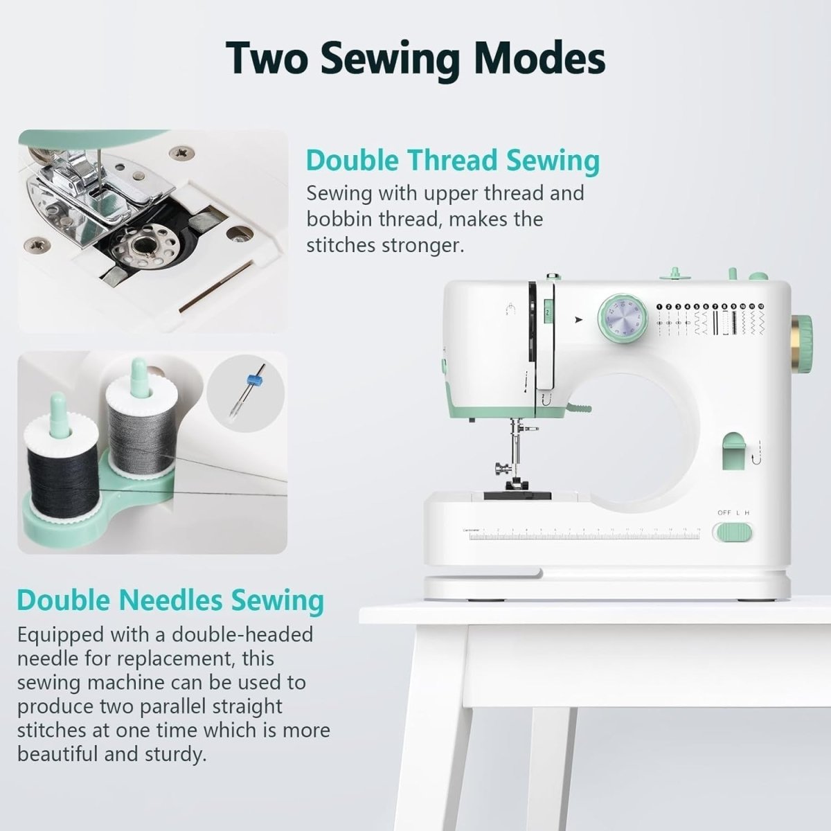 Mini Sewing Machine 12 Stitches Extension Table 42PCS Sewing Kit - Kwikley