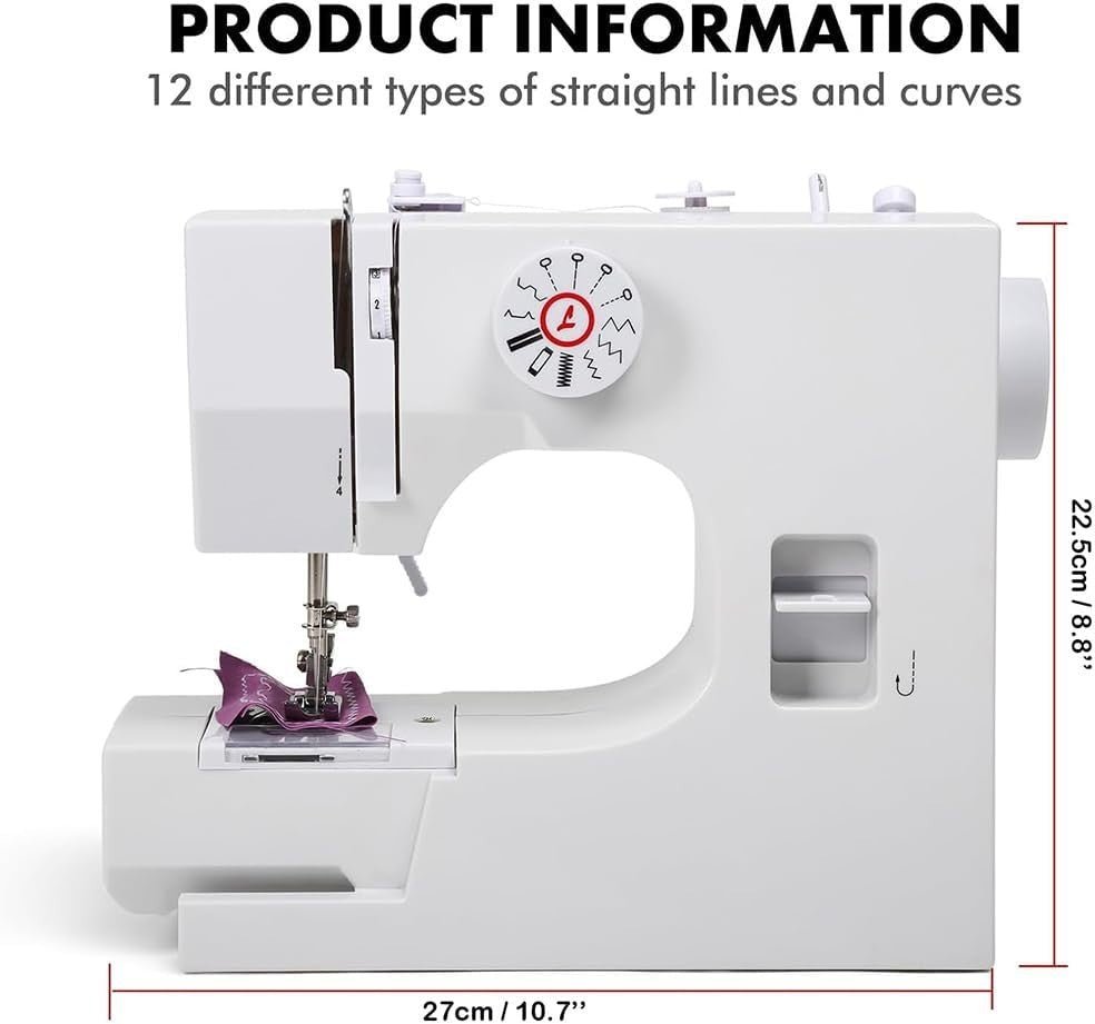 Mini Sewing Machine 12 Stitches Portable Reverse Stitch Foot Pedal - Kwikley