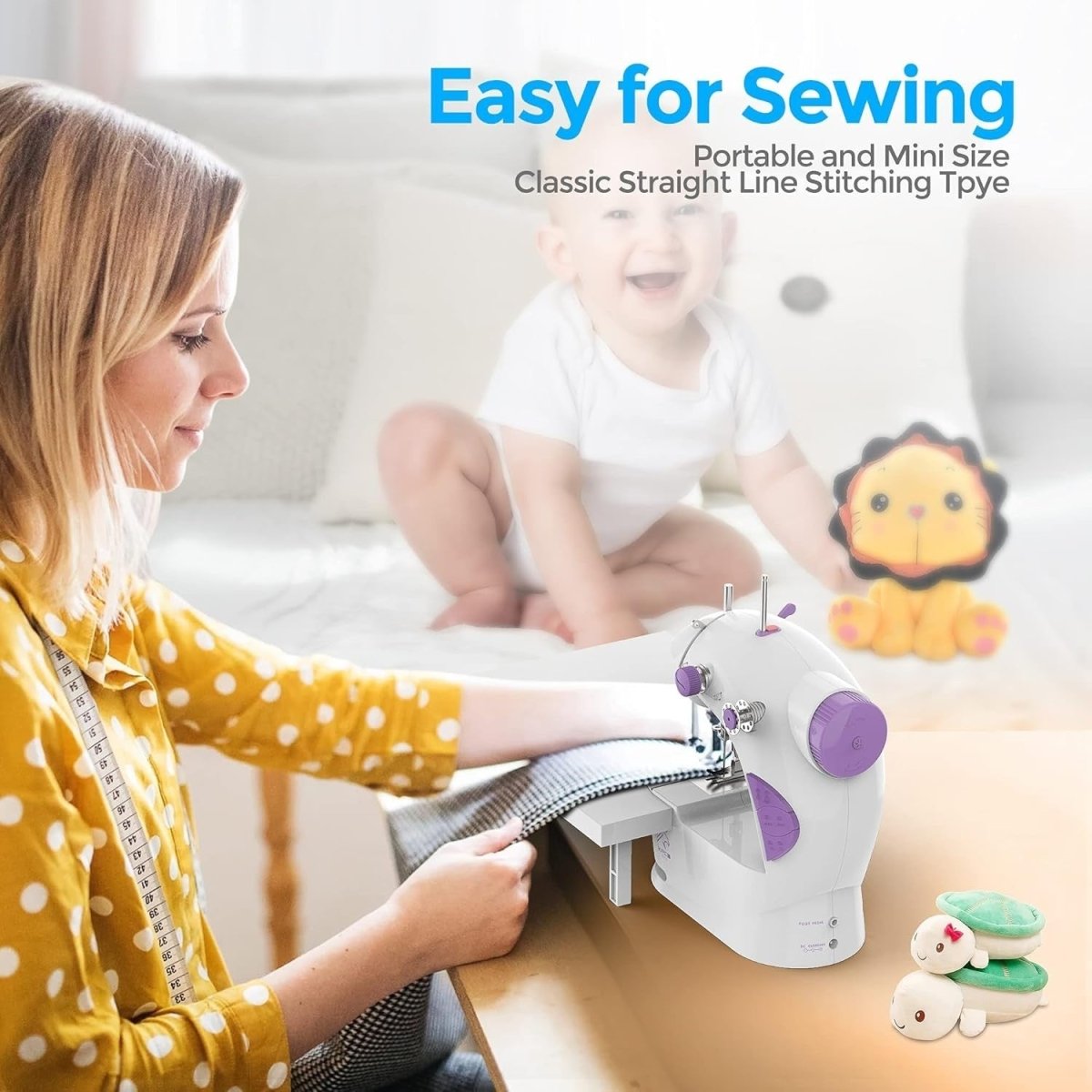 Mini Sewing Machine Beginner Electric Portable Sewing Kit 42pcs - Kwikley