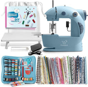 Mini Sewing Machine Kit Portable Beginner Kids Adult 122pc Set - Kwikley