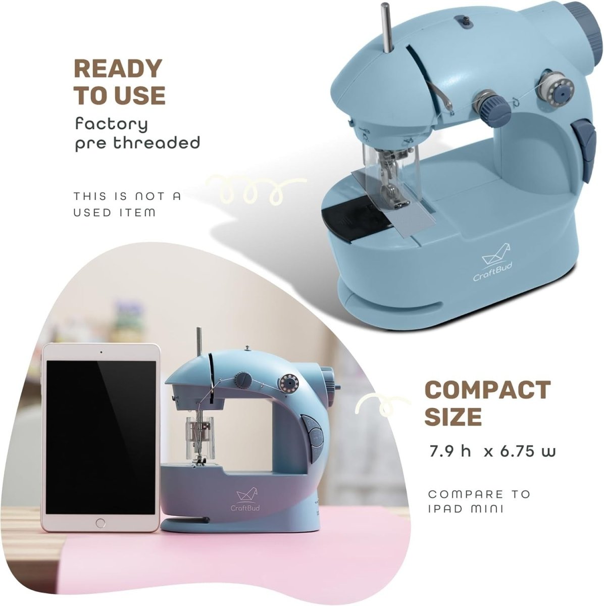Mini Sewing Machine Kit Portable Beginner Kids Adult 122pc Set - Kwikley