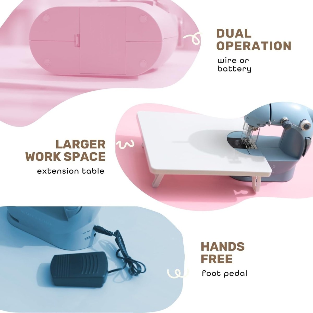 Mini Sewing Machine Kit Portable Beginner Kids Adult 122pc Set - Kwikley