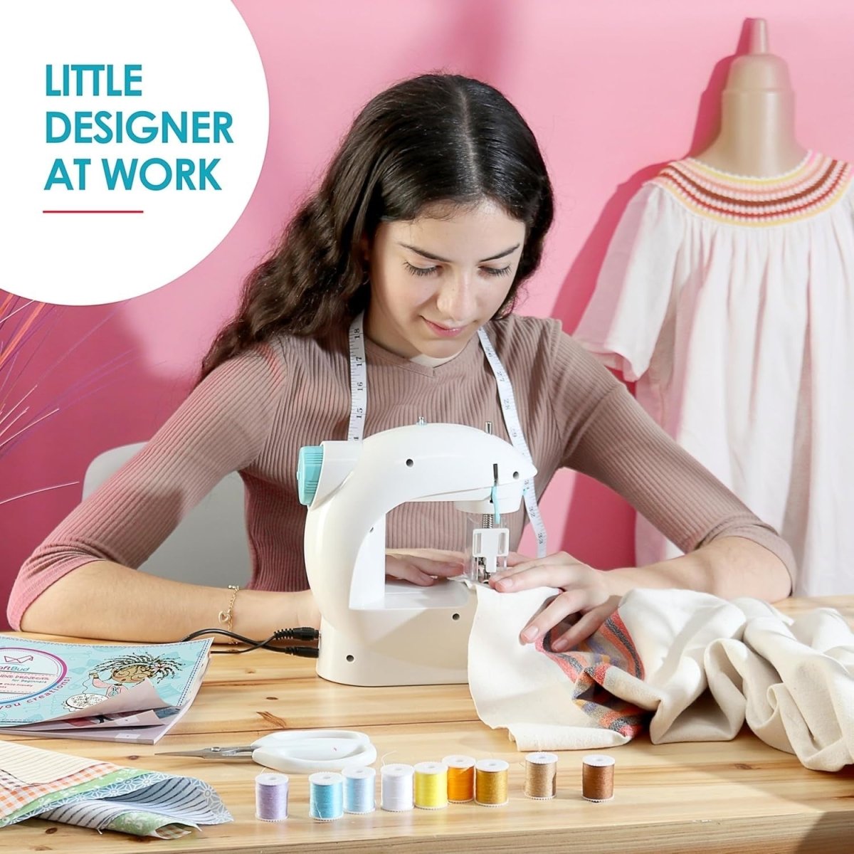 Mini Sewing Machine Kit Portable Beginner Kids Adult Foot Pedal - Kwikley