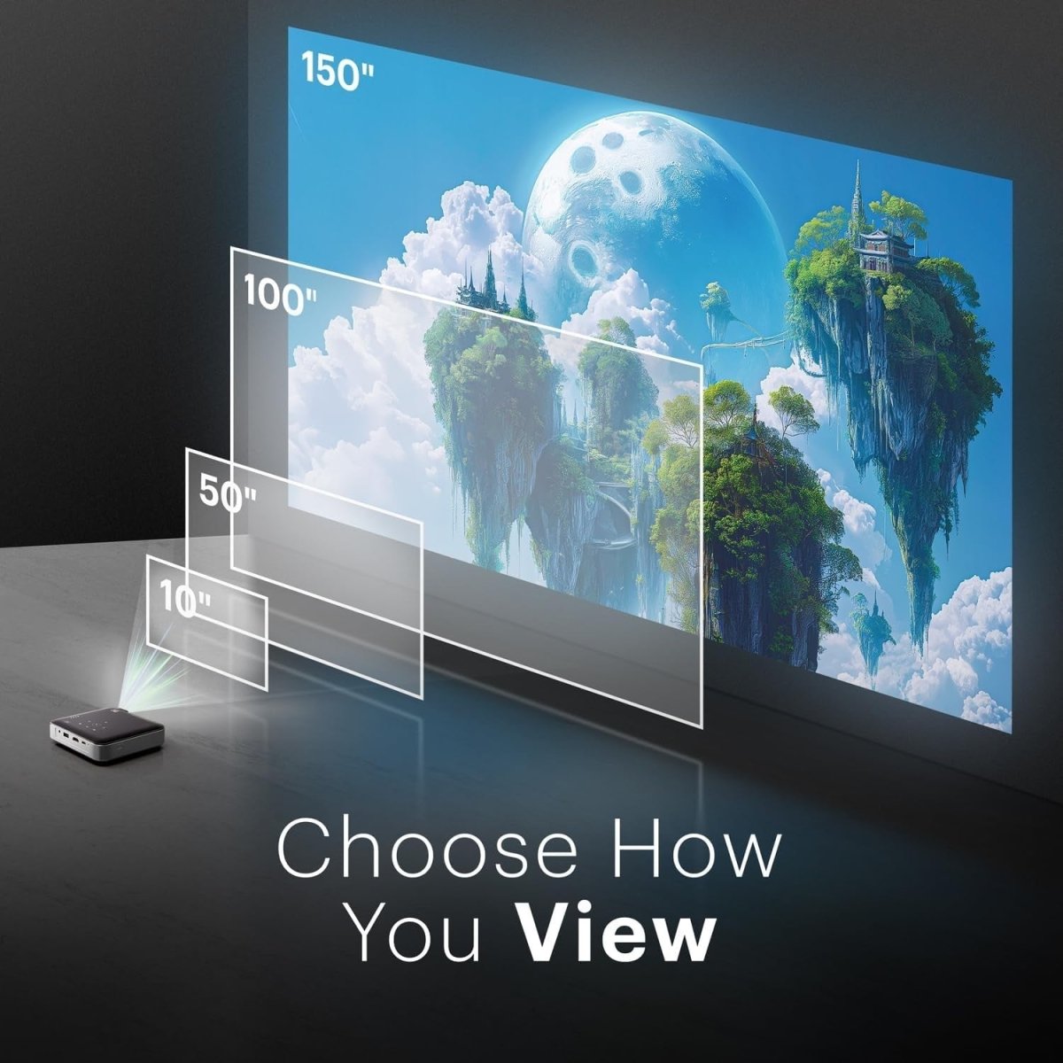 Mini Smart Projector 1080p Full HD Google TV WiFi Bluetooth Portable - Kwikley