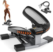 Mini Twist Stair Stepper w/ LCD Monitor, Resistance Bands & 330lb Capacity - Kwikley