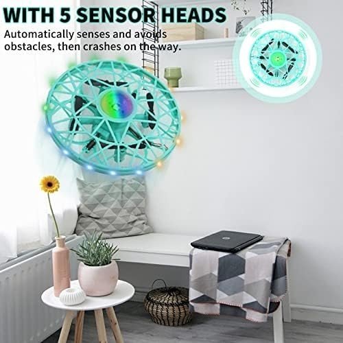 Mini UFO Drone Toy for Kids, Gesture Control Flying Ball, 360° Spin LED Lights - Kwikley