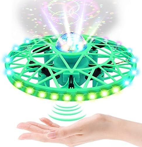 Mini UFO Drone Toy for Kids, Gesture Control Flying Ball, 360° Spin LED Lights - Kwikley
