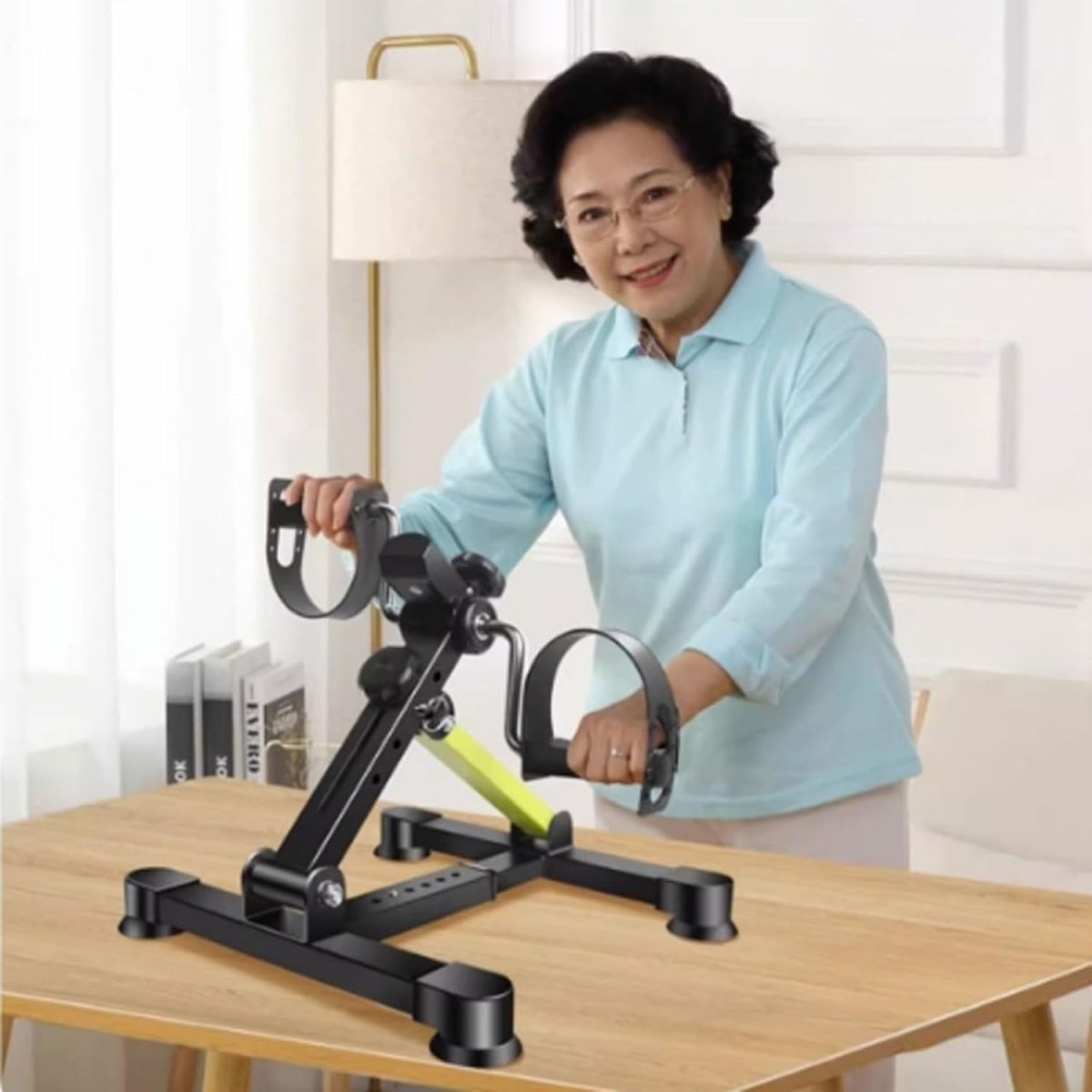 Mini Under Desk Pedal Trainer LCD Adjustable Resistance Rehab Bike - Kwikley