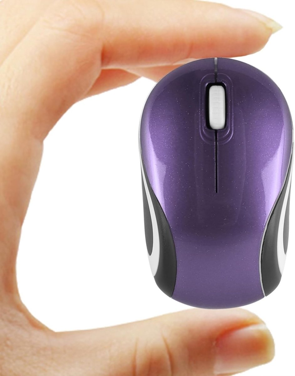 Mini Wireless USB Mouse 1600 DPI Compact Travel Portable Purple - Kwikley