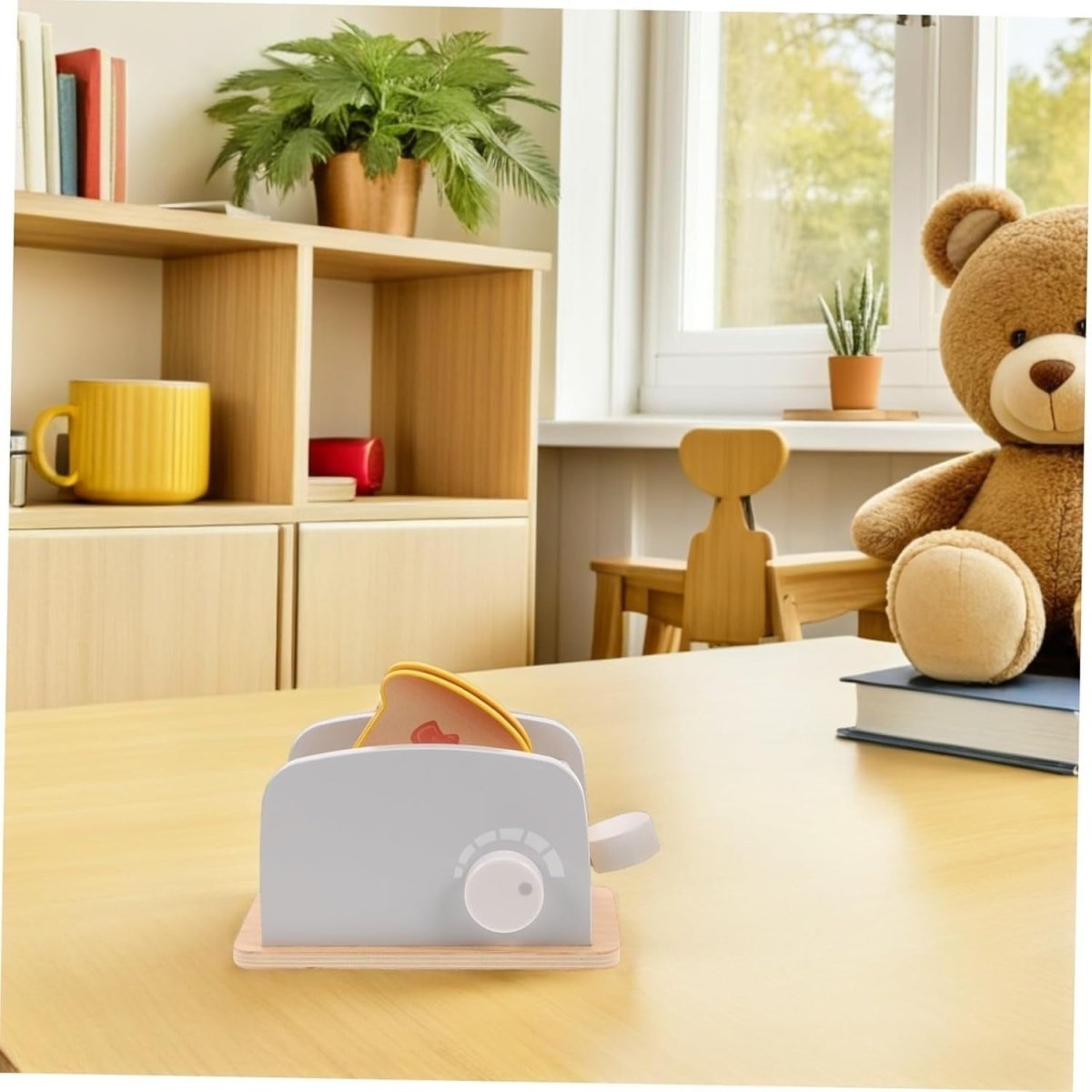 Mini Wooden Bread Maker & Pop - Up Toaster Pretend Play Kitchen Toy - Kwikley