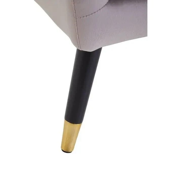 Mink Velvet Accent Chair Black Gold Legs Armchair Modern Padded Lounge - Kwikley