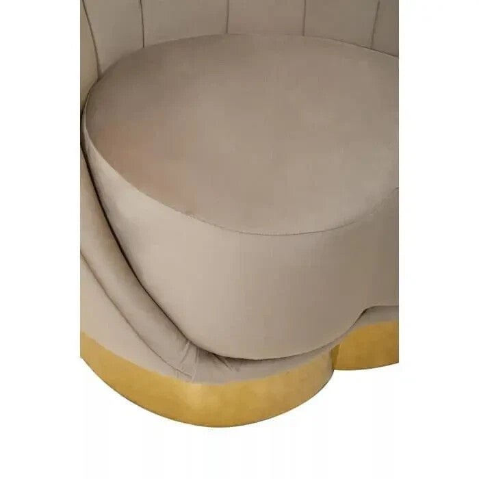 Mink Velvet Accent Chair Gold Base Hotel Style Armchair for Living Room - Kwikley