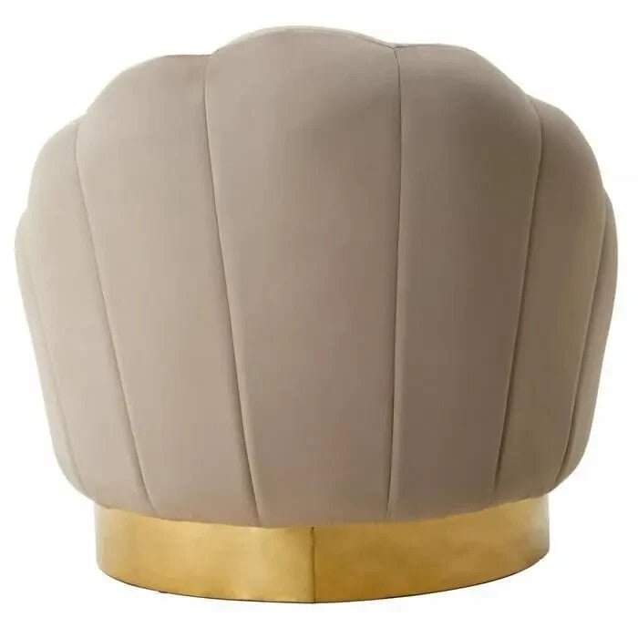 Mink Velvet Accent Chair Gold Base Hotel Style Armchair for Living Room - Kwikley