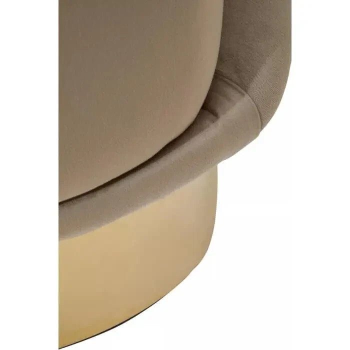 Mink Velvet Accent Chair Gold Base Hotel Style Armchair for Living Room - Kwikley