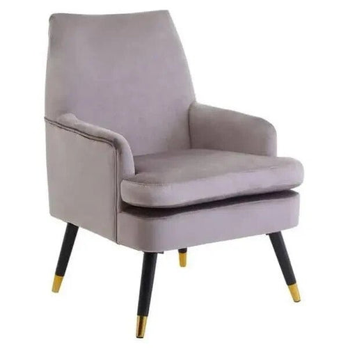 Mink Velvet Accent Chair Gold-Tipped Legs Plush Armchair Lounge Seat - Kwikley