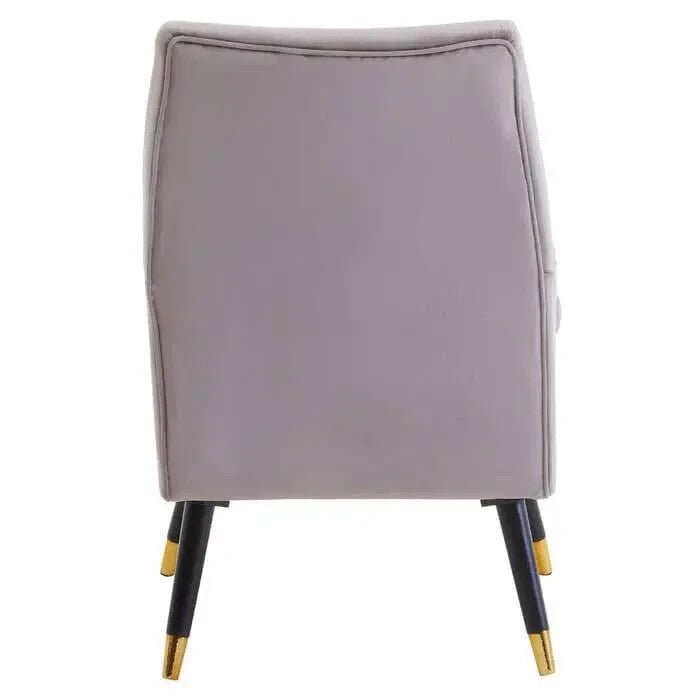 Mink Velvet Accent Chair Gold-Tipped Legs Plush Armchair Lounge Seat - Kwikley