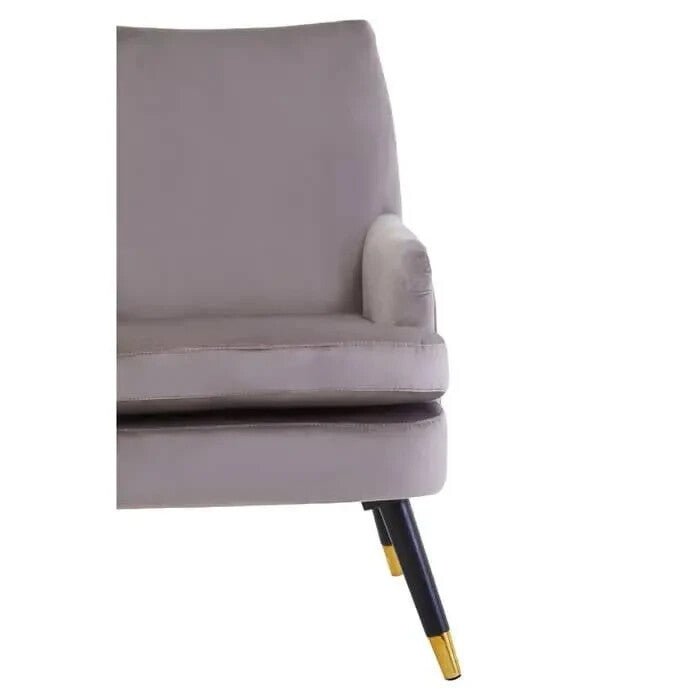 Mink Velvet Accent Chair Gold-Tipped Legs Plush Armchair Lounge Seat - Kwikley