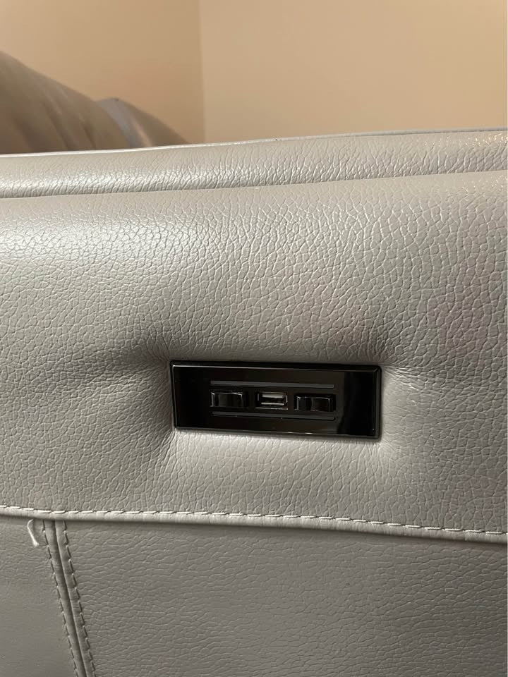 Misty Grey Large Leather Corner Sofa (PTP) - Kwikley