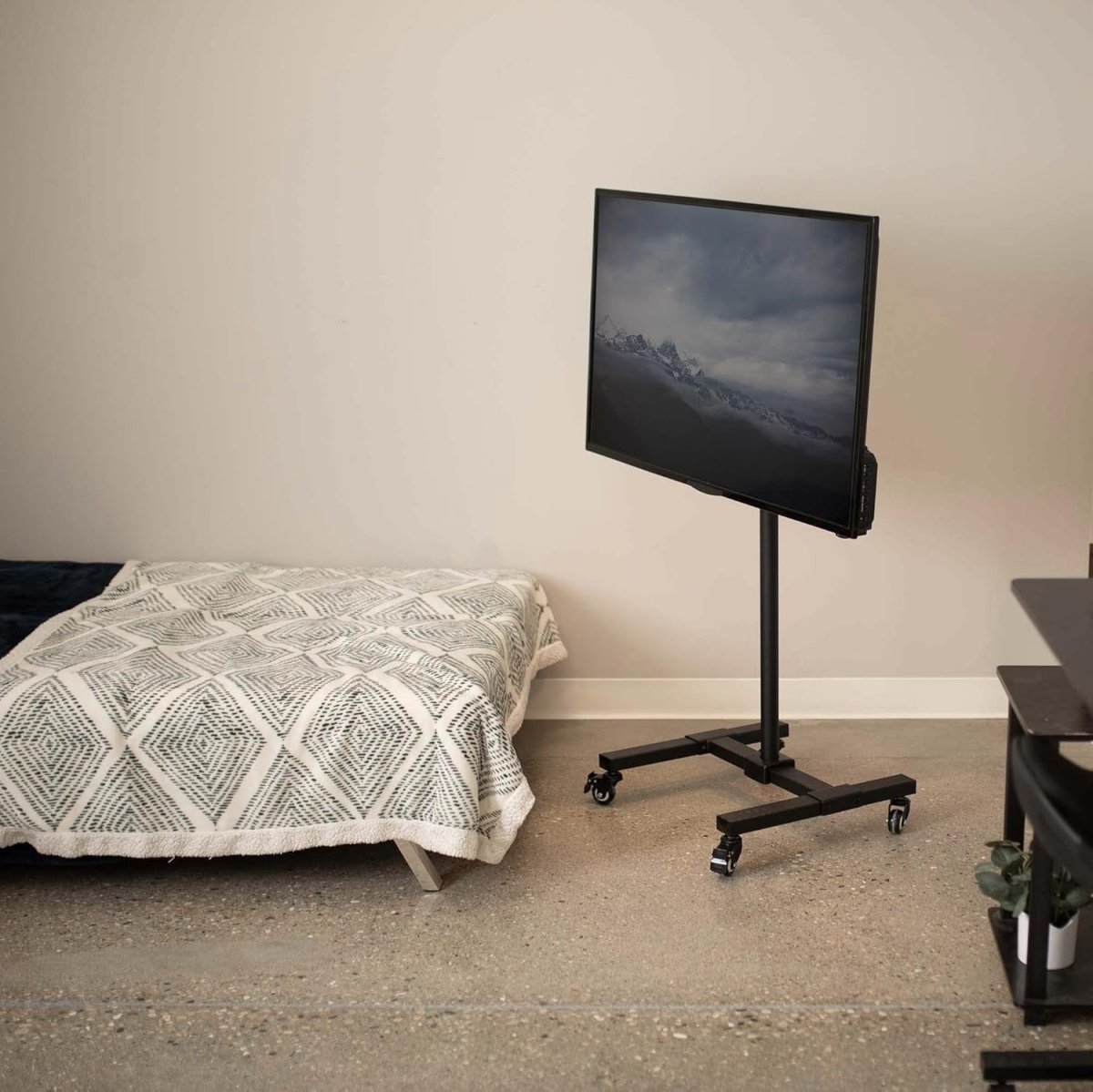 Mobile TV Stand 13–42” Tilt Mount on Wheels Adjustable Height Bracket - Kwikley