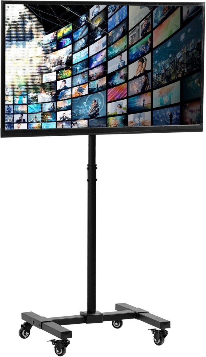 Mobile TV Stand 13–42” Tilt Mount on Wheels Adjustable Height Bracket - Kwikley