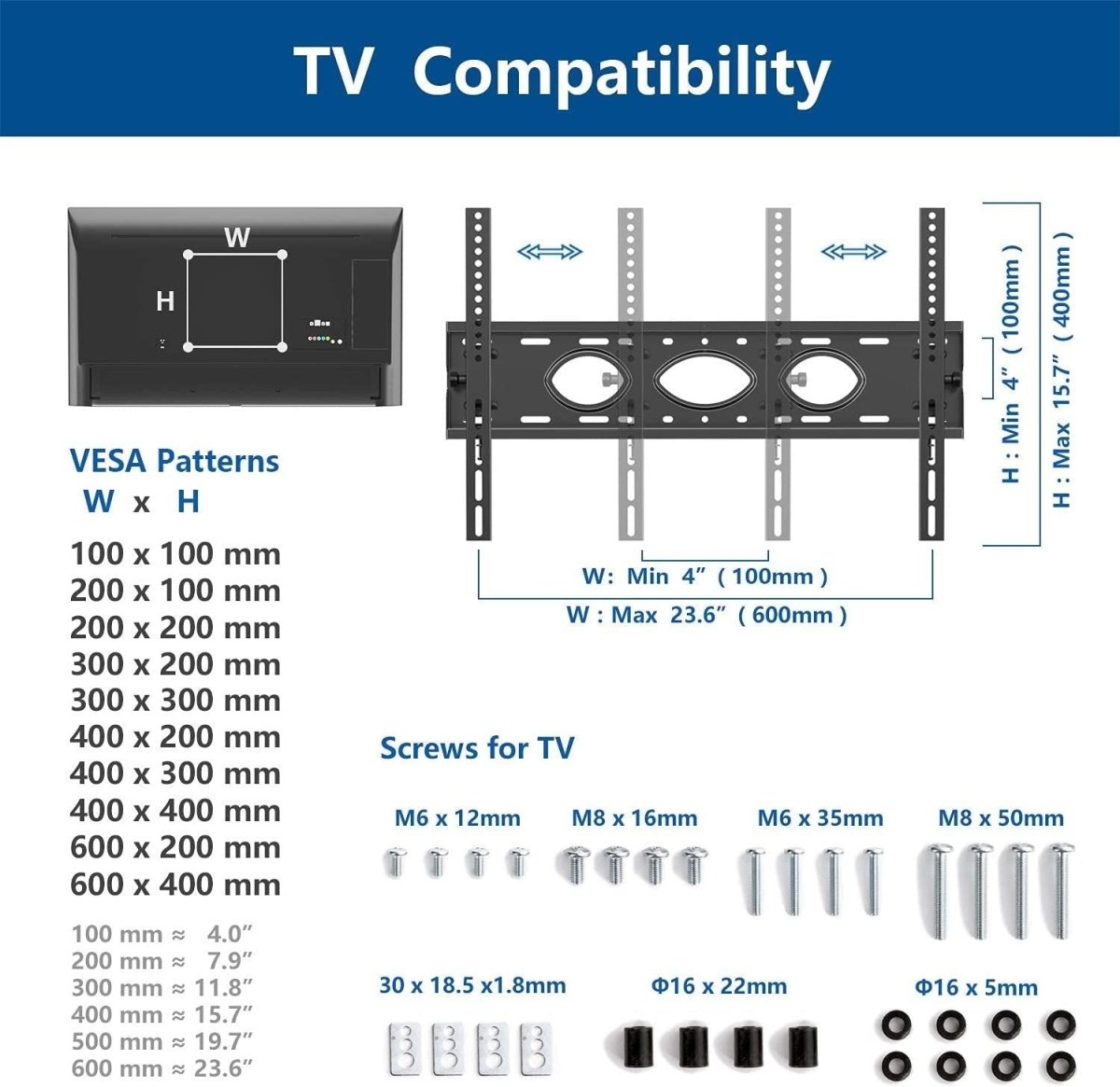 Mobile TV Stand 32–80” on Wheels Tilt Height Adjustable with Shelf Black - Kwikley