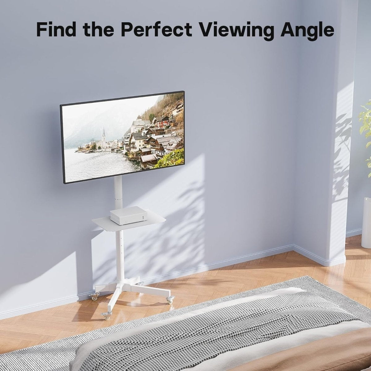 Mobile TV Stand on Wheels 23-60" Tilt Adjustable Cart with Tray VESA 400x400 - Kwikley