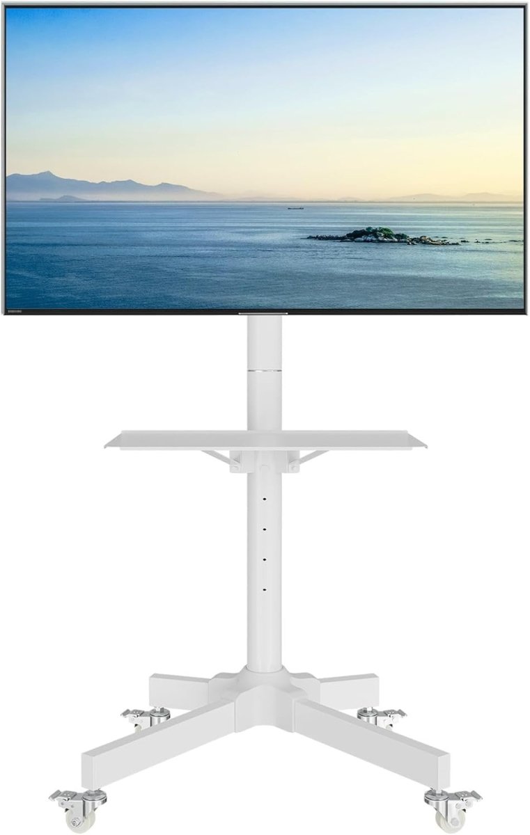 Mobile TV Stand on Wheels 23-60" Tilt Adjustable Cart with Tray VESA 400x400 - Kwikley