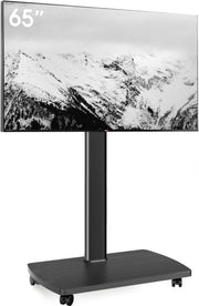 Mobile TV Stand with Lockable Wheels for 32-65" TVs, Height Adjustable - Kwikley
