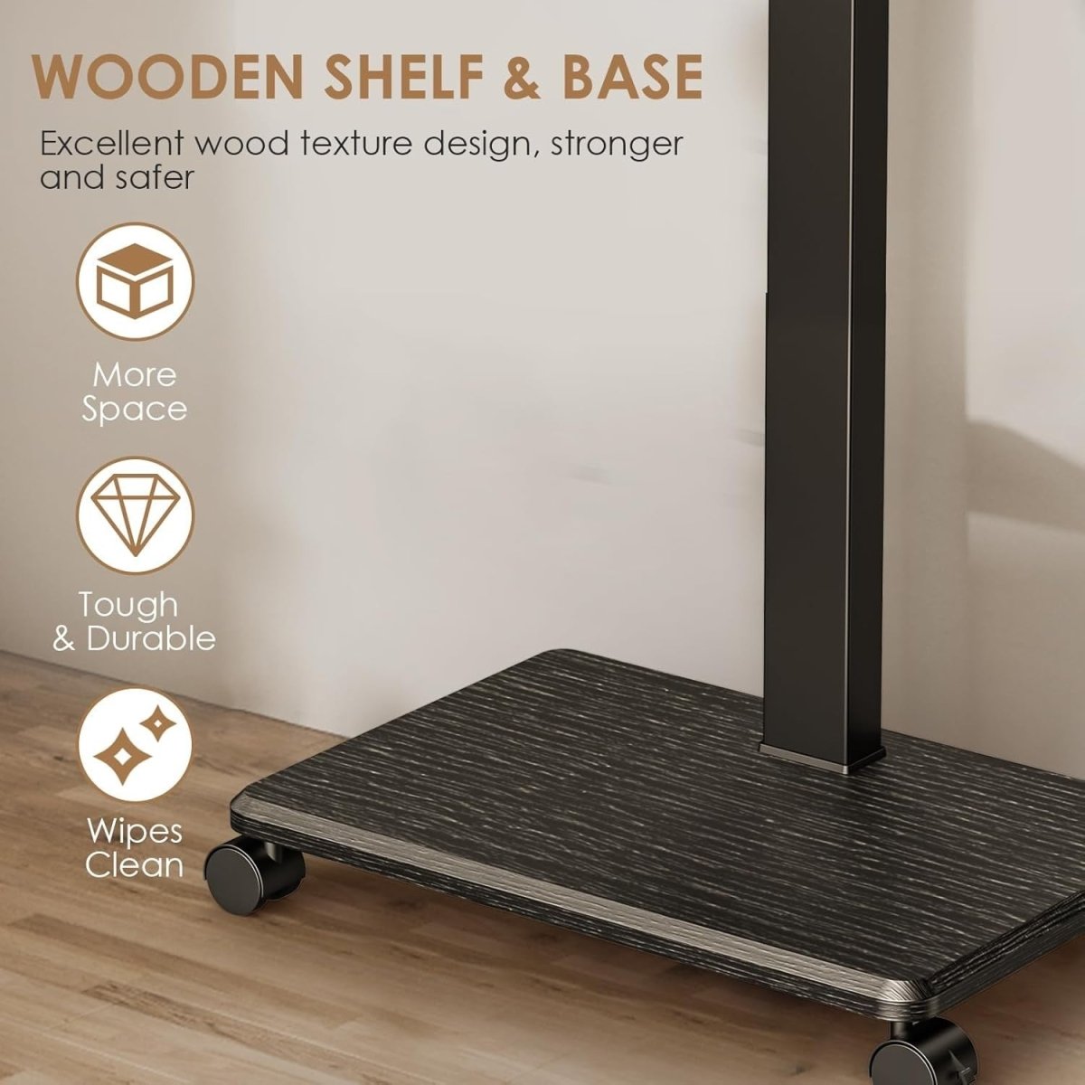 Mobile TV Stand with Wheels for 32-75” TVs | 360° Swivel & Tilt | Heavy Duty - Kwikley