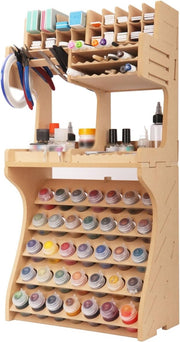 Model Paint Rack Organizer MDF Tool Storage Workbench Stand - Kwikley